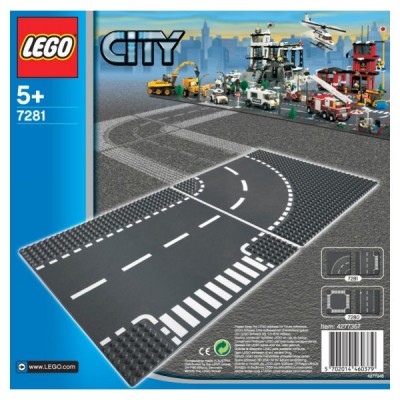 LEGO CITY PLAQUE T-JONCTION & ROUTE COURBEE 2006